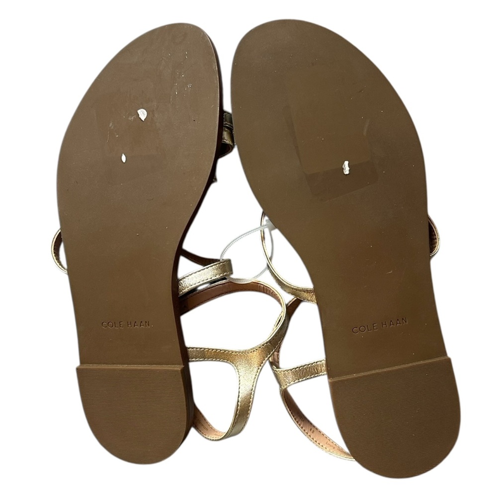 NEW Cole Haan Flynn Strappy Sandal in Soft Gold Metallic Leather - Size 8 - Picture 7 of 11